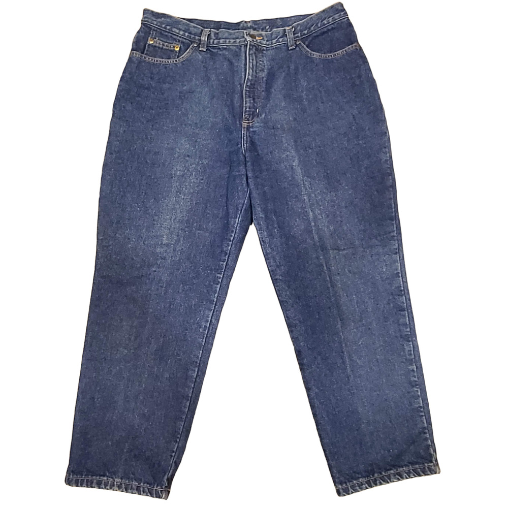 L.L. BEAN Double L Relaxed Fit High Rise Flannel Lined Jeans Women's Size 18P‎